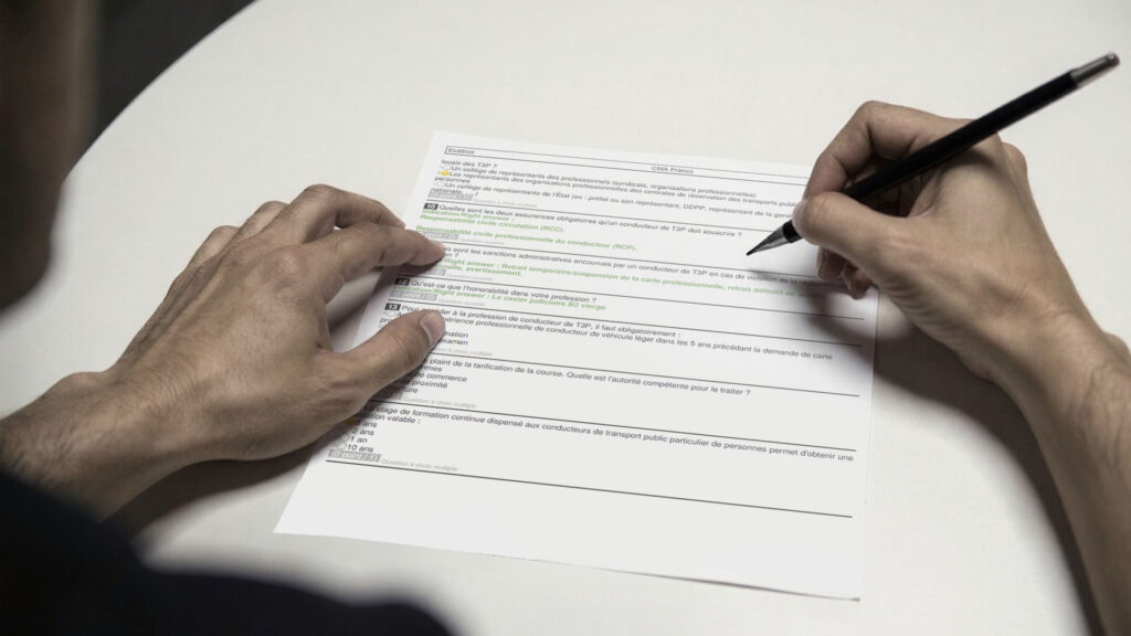 Combien coûte l'inscription à l'examen passerelle vtc taxi ?