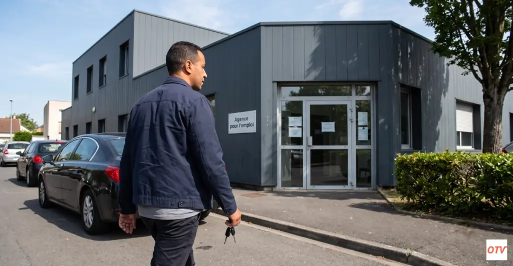 Homme qui se dirige vers France travail pour son le financement de sa formation VTC