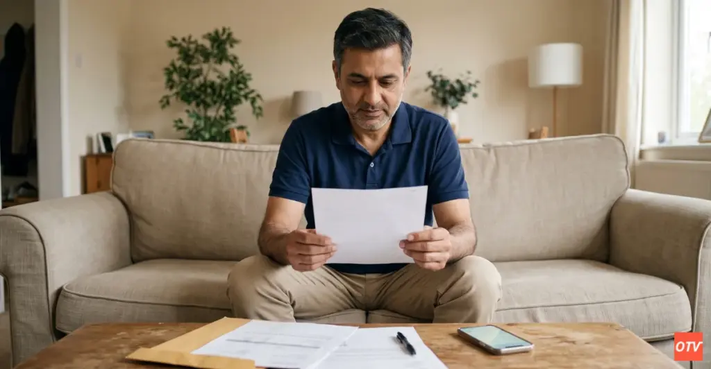 Chauffeur de taxi consultant ses documents administratifs pour le renouvellement de sa carte professionnelle taxi.
